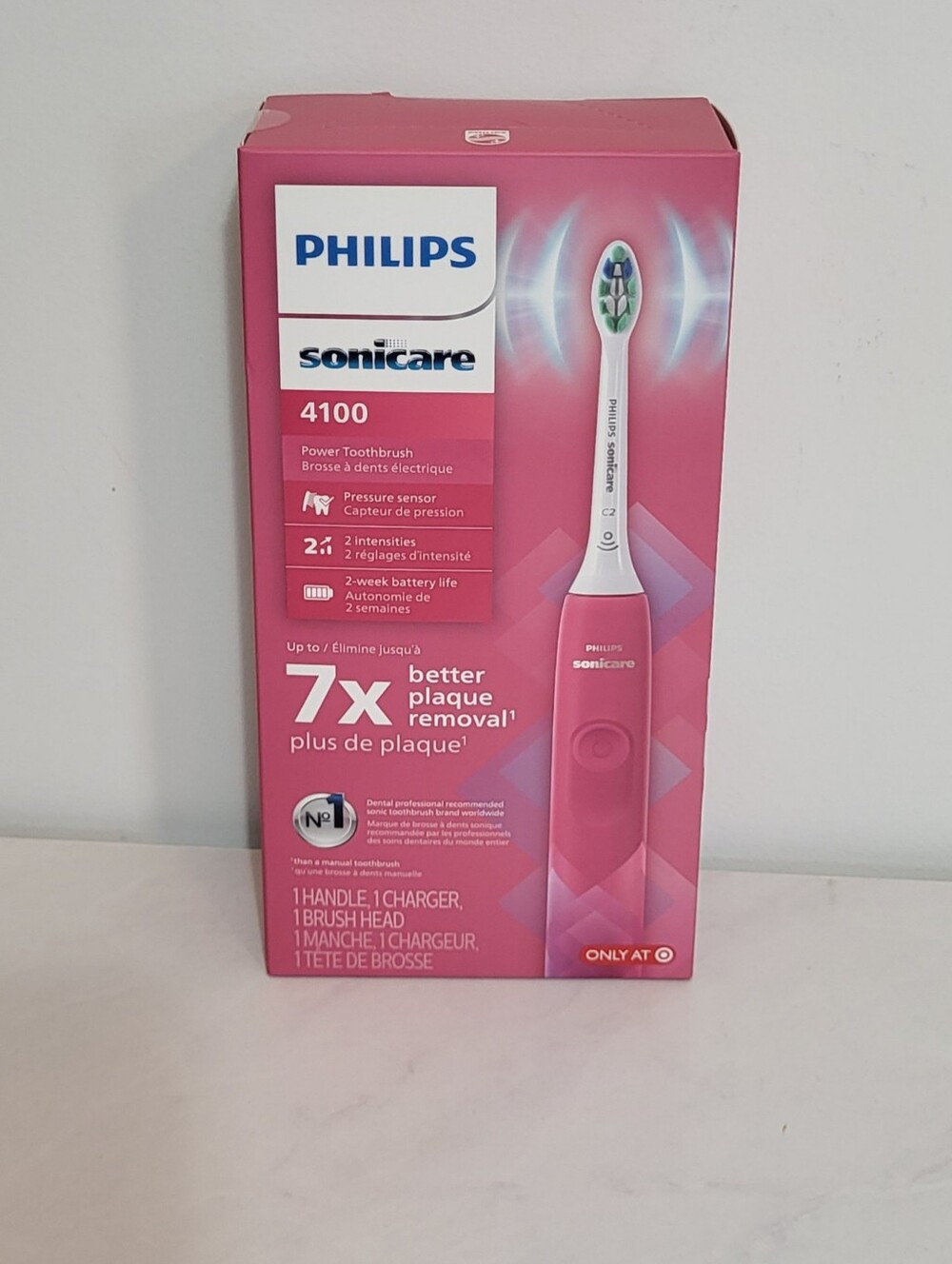 New Philips Sonicare 4100 Plaque Control Rechargeable Electric Toothbrush Pink